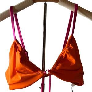 Shade & Shore Women's Orange and Pink Strappy Bikini Top - Size 36C - NWT